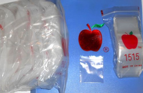 Apple brand baggies zippitz bags 1.5&#034;x1.5&#034; 1515 size clear 1000ct sick price for sale
