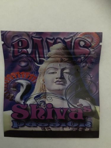 100 Shiva&#039;s 3-4g EMPTY** mylar ziplock bags (good for crafts incense jewelry)