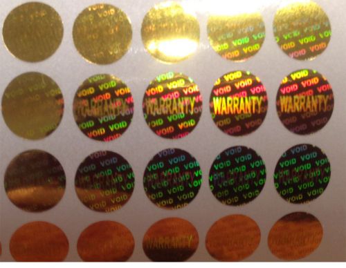 8mm warranty void gold security sticker circletamper proof seal hologram label for sale