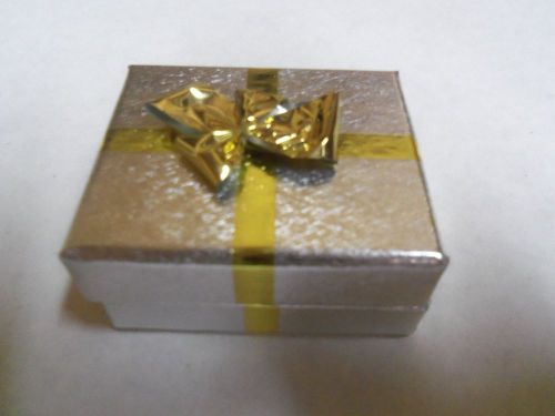 2 1/2 X 2 X 1  * GREY WITH GOLD BOW GIFT BOXES 1PC * CASE LOT * 24 BOXES * NEW