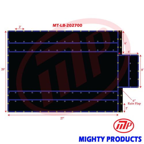 Flatbed truck tarp - light weight lumber tarp 6&#039; drop -20 x 27  (mt-lb-lw2027) for sale