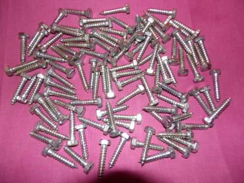 (100) hex head 5/16 x 1-1/2&#034; lag bolts zinc plate wood screws for sale