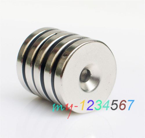 CA Powerful 5pcs Strong Disc Round Rare Earth Permanent D40x5mm Hole 6mm Magnets