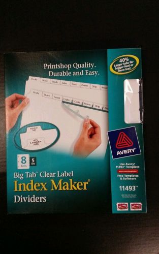 Avery Big Tab Index Maker Clear Label Divider - 8 Tab[s]/set - 8.50&#034; (ave11493)