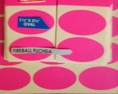 120 Peel &amp; Stick Labels Large Oval Hot Fuchsia Color Yardsale Address Crafs
