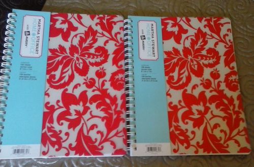 Set of 2 Martha Stewart with Avery 8.5 x 11 Red Spiral Notebooks NEW !* lot of 2