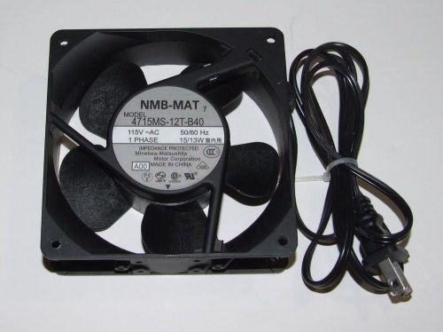 NMB-MAT COOLING FAN MODEL 4715MS-12T-B40 115V~ 50/60hz  IMPENDANCE PROTECTED