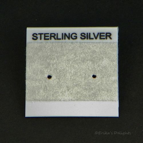 1 inch Grey Flocked &#034;Sterling Silver&#034; Earring Cards 10pc