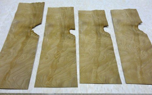 White Ash Burl wood veneer sample pack = 4 pieces 4&#034; x 11&#034;-12&#034; (&#034;A&#034; quality)