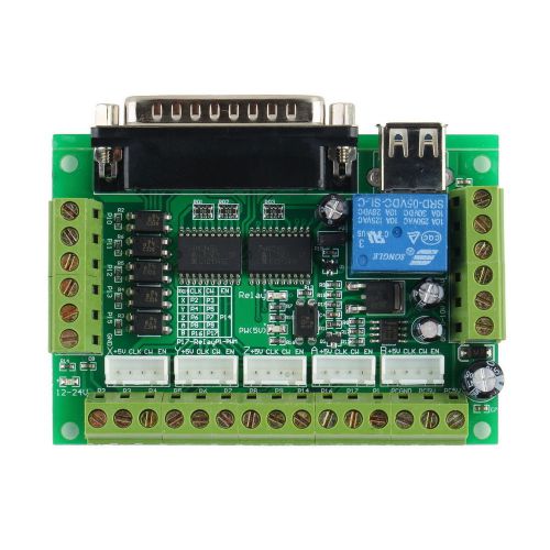 Cnc 5 axis interface breakout board for stepper motor driver cnc mill mach3 ^t for sale