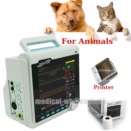 Vet/animals 6-parameter vital signs patient monitor spo2 ecg + thermal printer for sale