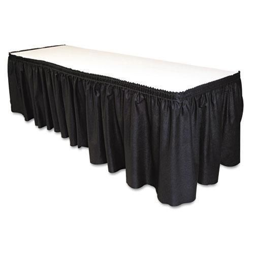 NEW TABLEMATE LS2914-BK Table Set Linen-Like Table Skirting, 29&#034; x 14, Black