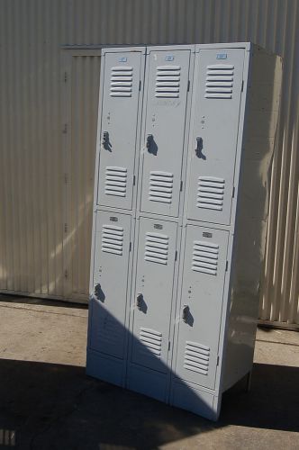 Republic Storage 6 Compartment-School-Gym-Lockers-Locker-Boys Room Cubby Metal