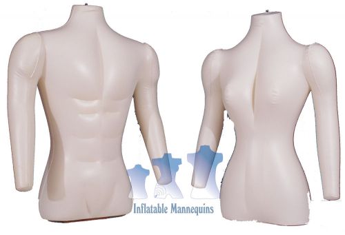 His &amp; her special - inflatable mannequin - torso forms with arms, ivory for sale