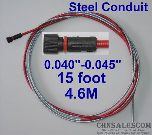 Steel conduit liner 15-ft lincoln tweco mig welding guns wire size 0.040&#034;-0.045&#034; for sale