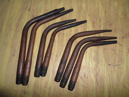 Seven Used Gas Welding Torch Tips
