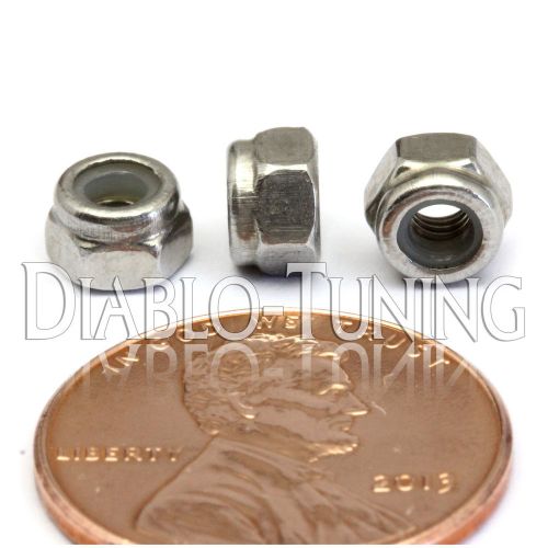 M3-0.5 / 3mm - qty 10 - nylon insert hex lock nut din 985 - a2 stainless steel for sale