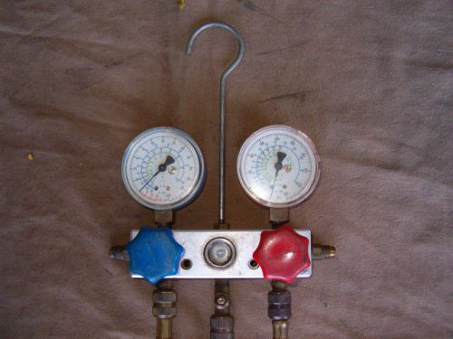 Snap an tools r-12 r-22 r-502 ac gauge manifold set w hoses for sale