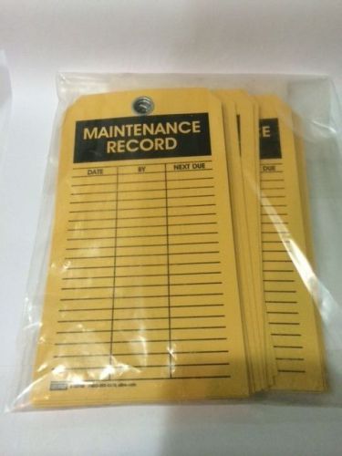 Lot of 25 &#034;Maintenance Record&#034; Machinery Vinyl Tags