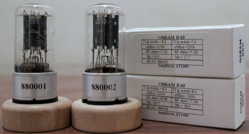 Rare pair of osram b65 metal base cup getter made in uk amplitrex tested for sale