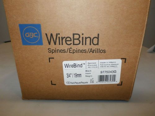 Wire Binding Swingline™ GBC  WireBind Spines Black 3/4&#034; Inch 19mm 100p 9775043G