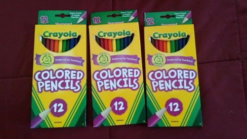 crayola colored pencils 12 long nib!!