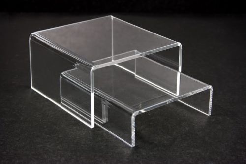 12 sets Value Pack = 24pc of Clear Acrylic Riser Stand counter display 4&#034;L x 4&#034;W