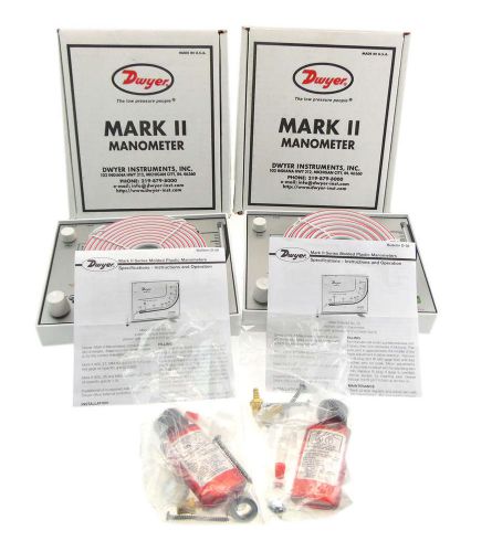 Lot of 2 dwyer portable compact molded white styrene mark ii manometer #25 iob for sale