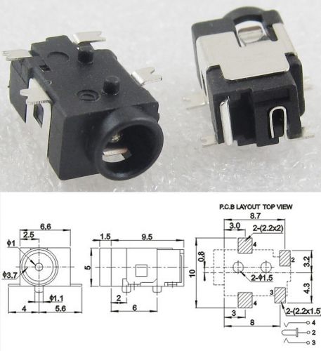 50x d-031a smt dc power supply female jack socket 3.5x1.3mm pcb mount soldering for sale