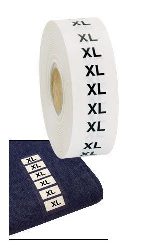 1&#034; x 2 3/4&#034; Clothing Size Stickers -  500 Adhesive Strips - Size &#034;XL&#034;