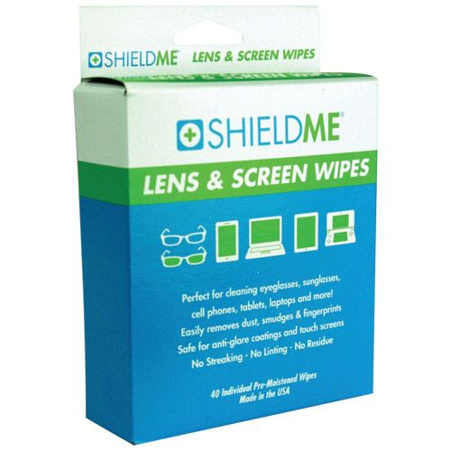 Brand new - shieldme 2435 lens &amp; screen cleaning wipes, 40 ct for sale