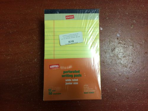 Staples Perforated Writing Pads Notepads Yellow - Free Shipping