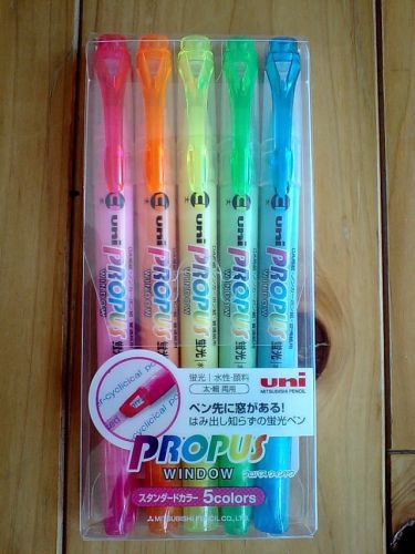 UNI Propus Wondow Marker Highlighter Pen 5-colors
