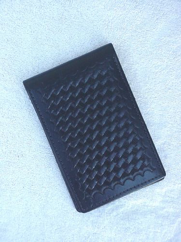 Tex Shoemaker &amp; Sons Basketweave Leather Wallet / Memo Book Cover