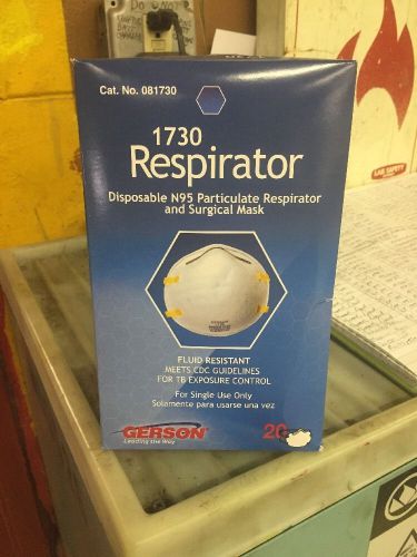 GERSON 1730 N95 N-95 PARTICULATE DUST MASK RESPIRATOR BOX OF 20 MASKS  *NEW*