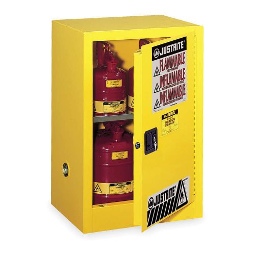 JUSTRITE 891200 Flammable Safety Cabinet, 12 Gal., Yellow
