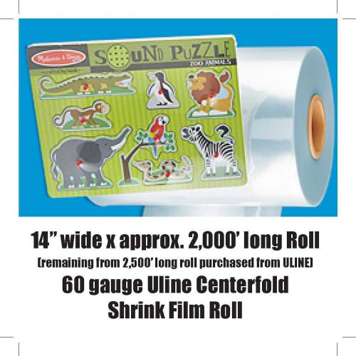 Center-fold  roll of pvc shrink film 14&#034; x 2,000&#039; for sale