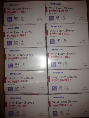 McKesson Vinyl Powder Free Exam Gloves 14-120 X-Large Case of 1000
