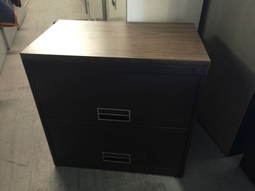 2 DRAWER LATERAL SIZE FILE CABINET w/ WALNUT LAMIN TOP by STEELCASE OFFICE FURN