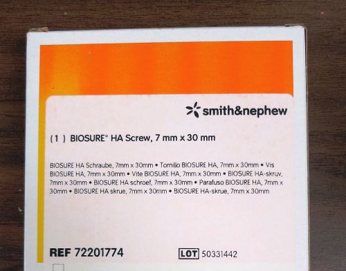 Smith &amp; Nephew 72201774 BIOSURE HA Screw, 7mm x 30mm