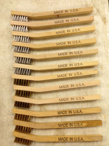 MINI WIRE BRUSH SET-BRASS AND STAINLESS STEEL -12  PCS