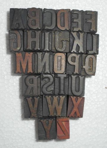 Letterpress Letter Wood Type Printers Block &#034;A To Z&#034; Typography.In806