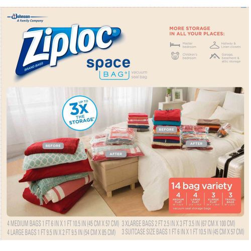 New ! Ziploc Space Bags 14ct Combo 96770