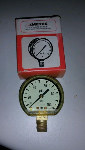 AMETEK US GAUGE Pressure Gauge 0-100 PSI 16101 b-86 New in box Vintage rare