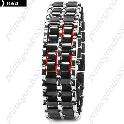 Digital LED Unisex Alloy Band  Faceless Free Shipping Wrist Wristwatch in Red