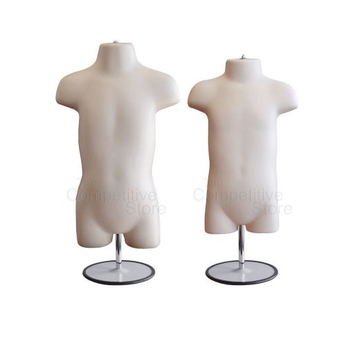 Infant + Toddler Mannequin Form With Metal Base Boys And Girls Clothing - Flesh