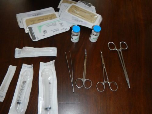 sutures, suture instruments, marcaine, lidocaine, med/dent/vet students, or BOB