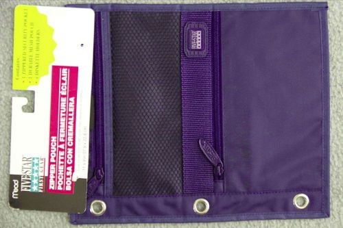 Mead Five Star Zipper Pencil Pouch fits 3 Ring Binder Blue