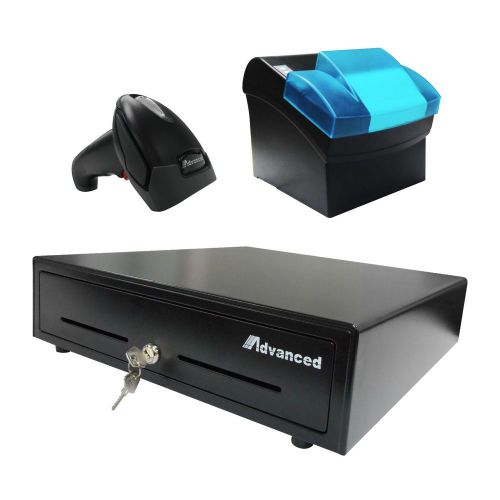 Thermal receipt printer cash drawer laser scanner work w/quickbook,aldelo ,other for sale