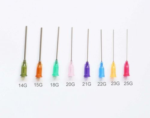 New 100pcs 1.5&#034;  14ga purple blunt dispensing needles syringe needle tips for sale